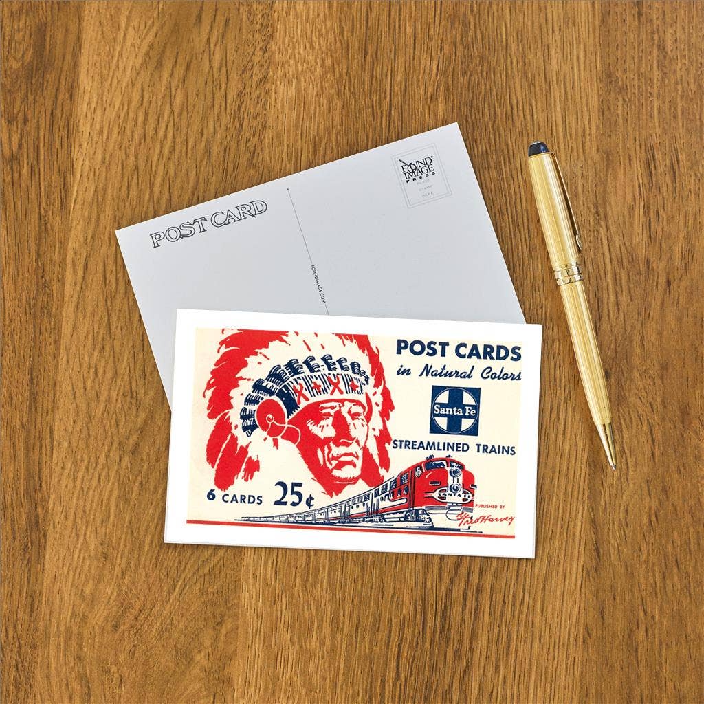 Postcard RR-33 Indian Chief, Streamlined Train, Postcard Fol