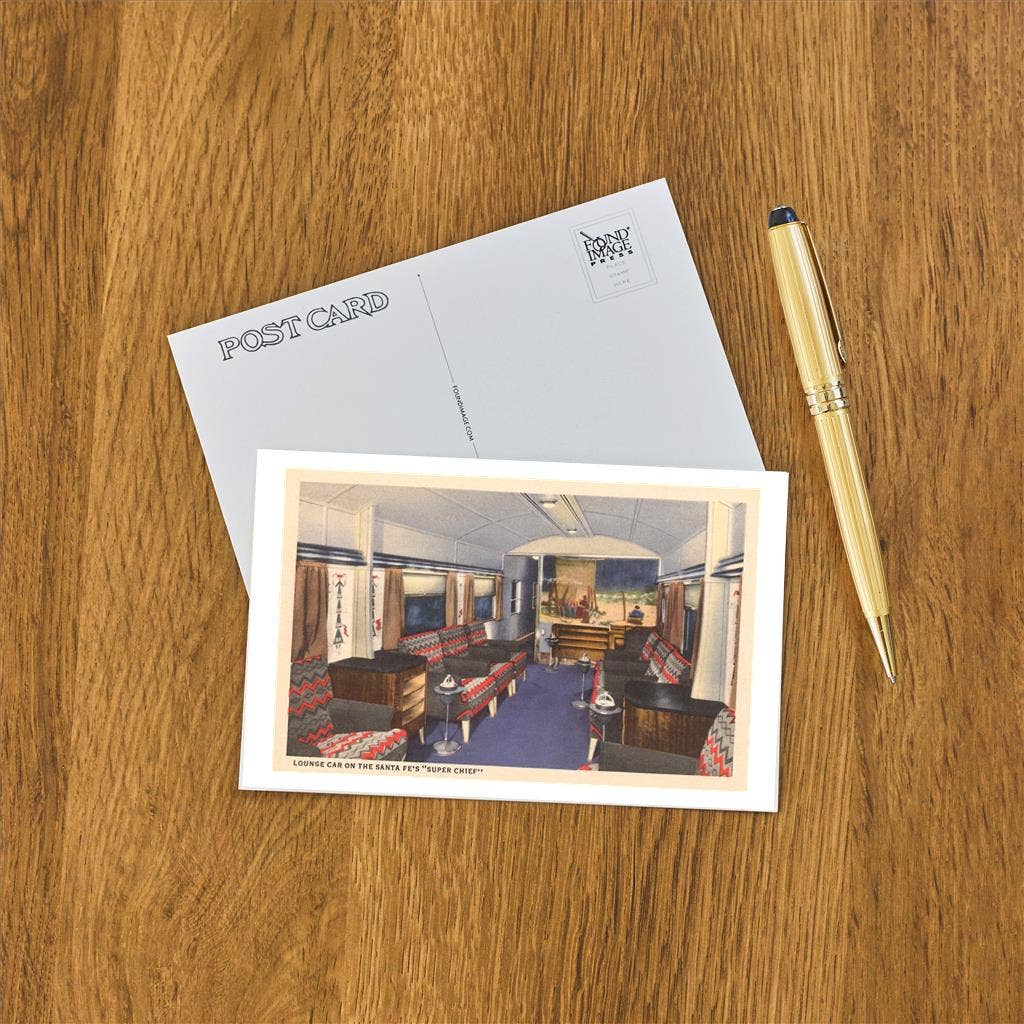 Postcard SW-25 Super Chief Lounge Car