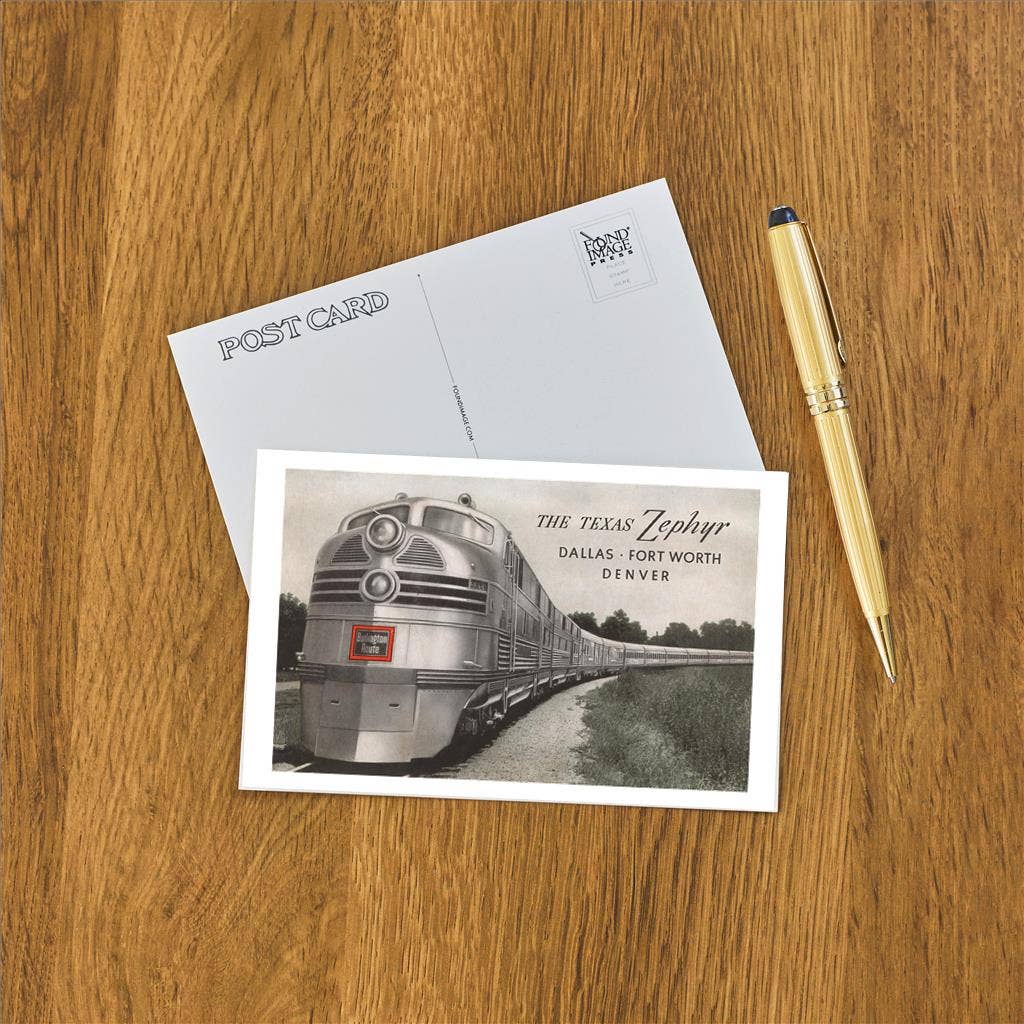 Postcard TX-551 Texas Zephyr, Streamlined Train