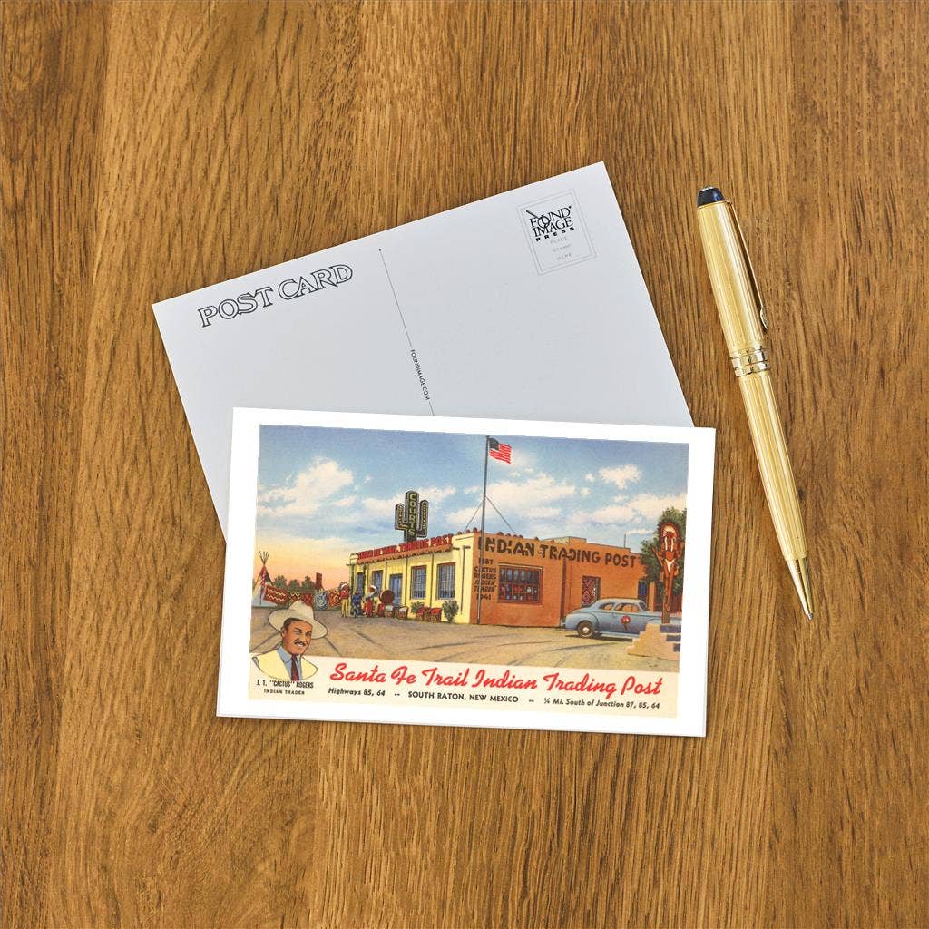 Postcard NM-122 Indian Trading Post, Raton, New Mexico