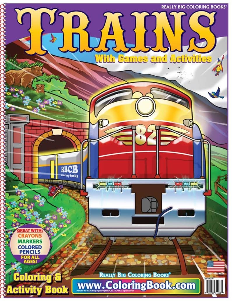 Trains Really Big Coloring Book 17.5"x22.5"