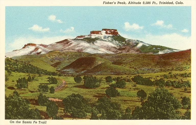 Postcard CO-84 Fisher's Peak, Colorado