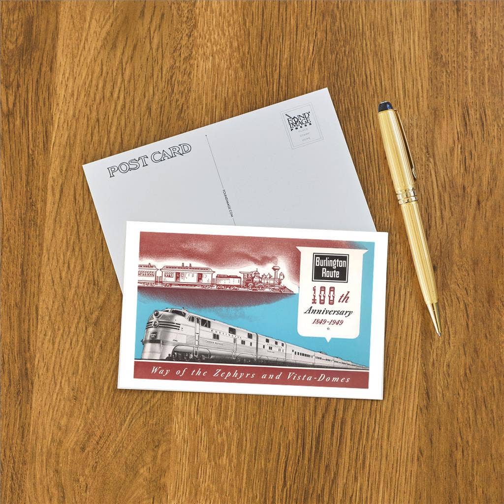 Postcard RR-48 100th Anniversary of Burlington Train Route