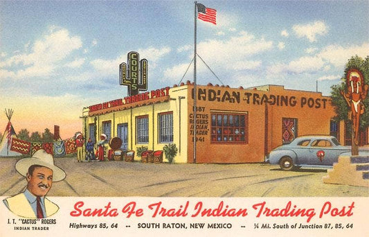 Postcard NM-122 Indian Trading Post, Raton, New Mexico