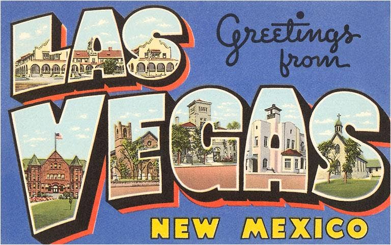 Postcard NM-155 Greetings from Las Vegas, New Mexico
