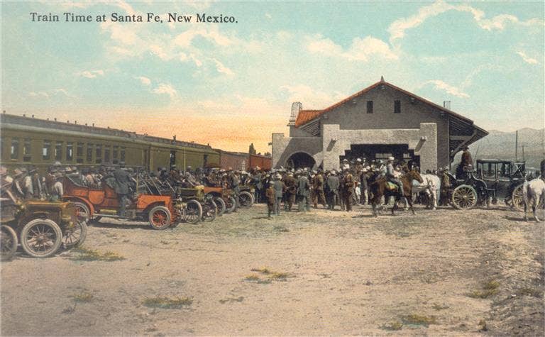 Postcard NM-362 Train Time, Santa Fe