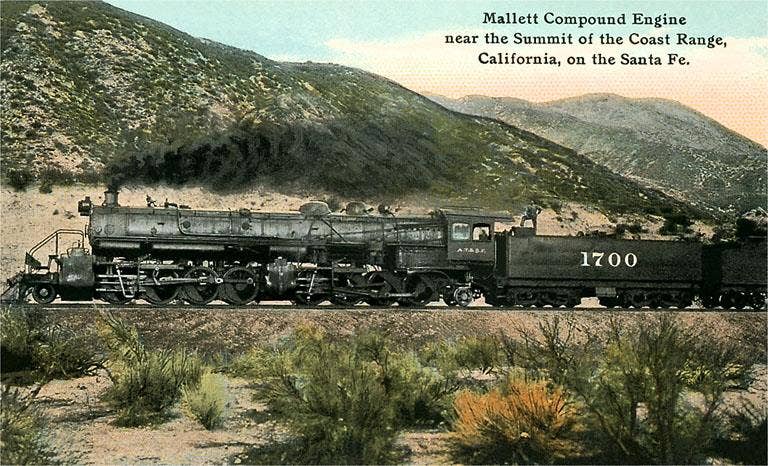Postcard RR-157 Compound Train Engine