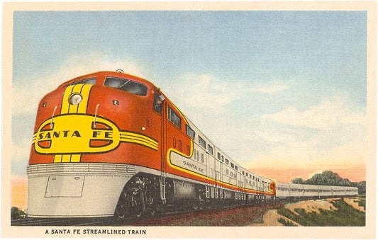 Postcard RR-14 Santa Fe Streamlined Train