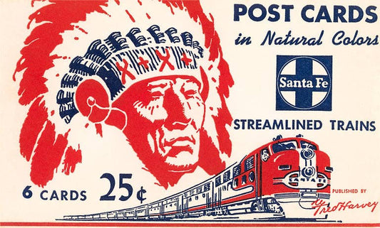 Sticker RR-33 Indian Chief, Streamlined Train, Postcard Fold